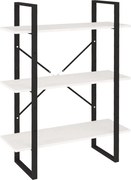 vidaXL Bibliotecă cu 3 rafturi, alb, 80x30x105 cm, lemn masiv de pin