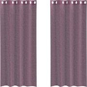 vidaXL Perdele Voile cu Oelii 2 buc Violet 140x225 cm