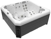 Minipiscina 5 persoane 218   218 cm alba cu hidromasaj, acril, Wellis, Palermo CityLife Deluxe