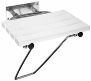Scaun de duș pliabil SAPHO XH001 Handicap cu picior de sprijin, alb