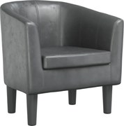 vidaXL Fotoliu tip cuvă, gri, piele ecologică