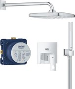 Sistem de dus incastrat Grohe Eurocube cu palarie Tempesta Cube 250, crom