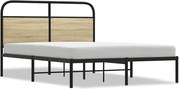vidaXL Cadru de pat fără saltea 140x190 cm Lemn derivat stejar Sonoma