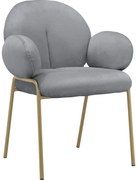 Set de scaune de sufragerie gri cu cotiere 2 buc. tapițat Iwama – Støraa