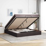 vidaXL Cadru de pat otoman cu saltea țesătură maro închis 180x200 cm