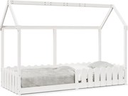vidaXL Cadru pat tip casă pentru copii alb 80x200 cm lemn masiv de pin