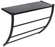 Suport de perete negru cu poliță de sticlă, Tarderia, WENKO