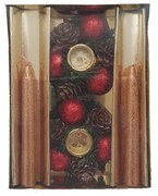 Decoratiune Craciun set doua lumanari aurii