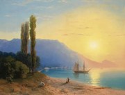 Reproducere Sunset over Yalta, 1861, Aivazovsky, Ivan Konstantinovich