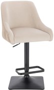 HR920KW Scaun Crem din Catifea cu Bază Neagră