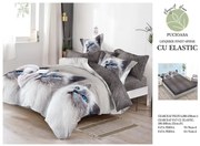 Lenjerie Pat Dublu, Bumbac Finet, 6 Piese, CU ELASTIC - White Cat