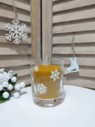 Lumanare din ceara pahar "Fulgi albi"