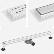 vidaXL Scurgere de duș 2 în 1 cu sifon 360° Argintiu 80 cm