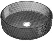 Mexen Aura chiuvetă de sticlă deasupra blatului 39 x 39 cm, neagră - 24013970