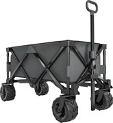 Outsunny Cărucior de Grădină cu Mâner Telescopic, Cărucior Metalic cu Spațiul de Depozitare din Material Oxford, 108x55 cm, Gri