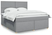 vidaXL Pat continental, gri deschis, 180x200 cm, material textil