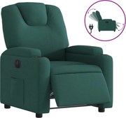 vidaXL Fotoliu rabatabil electric, verde închis, material textil