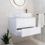 Dulap baza suspendat Rune Dagaz 2 sertare 79 cm alb lucios