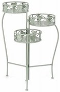 Suport pliabil pentru 3 ghivece, din metal, Harriet Round Verde Mint, Ø22xH65 cm