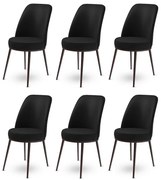 Set de scaune de sufragerie Dexa Black, 6 buc., 6 buc.