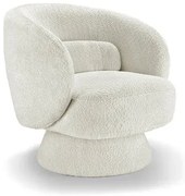 Fotoliu pivotant tesatura boucle alb BOSSA NOVA