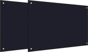 vidaXL Panou de bucătărie 2 pcs Negru 90 x 60 cm sticlă securizată