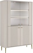 Vitrină cu patru uși Vesper 103 cm - cașmir / picioare aurii