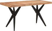 vidaXL Masă de bucătărie, negru, 140x70x76 cm, lemn masiv de acacia