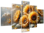 Tablou - Pictură cu floarea-soarelui (150x105 cm)