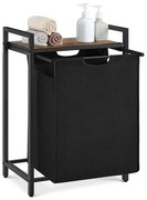 Coș pentru rufe REX maro/negru