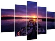 Tablou cu barci pescărești în port (150x105 cm)