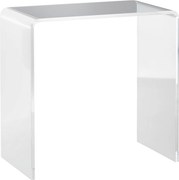 HOMCOM Masă Laterală Acrilică Fără Colturi, Margini Rotunjite, Spațiu Depozitare, 53.3x30.5x53.3cm, Transparent | Aosom Romania