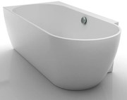 Cada freestanding Kreiner Ceylon 166x80 cm finisaj alb stanga lipita de perete BTW
