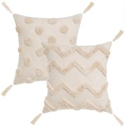 Perne decorative 2 buc. 45x45 cm Natural – Casa Selección