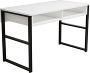 Masa birou MISTO, alb/negru, PAL melaminat/metal, 120x60x75 cm