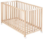 Pătuț pliabil în culoare naturală cu roți 60x120 cm Fold up – Roba
