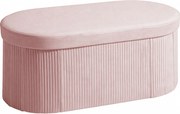 HOMCOM Pouf pliabil cu spațiu de depozitare modern, tapițat cu catifea, 72L, pentru living și dormitor, 76x38x35 cm, Roz | Aosom Romania