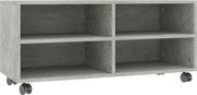 vidaXL Dulap TV cu rotile, gri beton, 90x35x35, lemn prelucrat