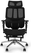 Scaun ergonomic MUSSO H80 PRO, șezut translatabil, cotiere 6D, suport lombar dinamic, spătar reglabil înălțime, tetieră 3D, suport picioare, mecanism multifunctional inclinare/blocare, pivotant, Mesh, Negru