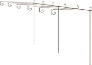 vidaXL Pergolă de grădină, maro antic, 6x3x2,5 m, fier