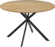 HOMCOM Masă Rotundă de Sufragerie pentru 4 Persoane cu Structură din Oțel Ø120x75 cm Stejar | Aosom Romania