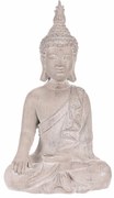 Decorațiune Statuie Buddha șezând, gri, poliresină, 30 x 22 x 54 cm