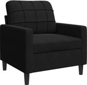 vidaXL Fotoliu canapea, Negru, 60 cm, catifea