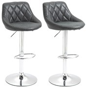 HOMCOM Set 2 Scaune Bar Pivotante Reglabile, Confortabile, Imitație Piele, 51.5x48x83-104cm, Negru | Aosom Romania