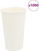 vidaXL Cești de cafea din hârtie 1000 buc 16oz 400ml alb