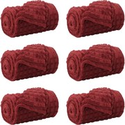 vidaXL Pături de aruncat 6 pcs Roșu Bordeaux 270 x 240 cm Molton