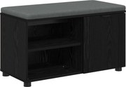 vidaXL Bancă pentru hol cu pernă cu raft Stejar Negru 80 x 38 x 46 cm