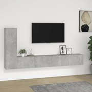 vidaXL Set dulapuri TV, 3 piese, gri beton, lemn prelucrat