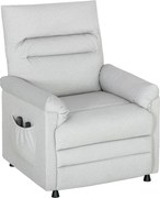 HOMCOM Fotoliu Relaxant Electric cu Masaj și Încălzire și Suport pentru Picioare, Silențios, Fotoliu Reclinabil 150° în Catifea Prietenoasă cu Animalele cu Funcție de Memorare, 2 Telecomenzi pentru Sufragerie, Gri Deschis | Aosom Romania