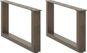 vidaXL Picioare pentru măsuță de cafea în formă de U, 2 buc., oțel natural, 70x(30-31) cm
